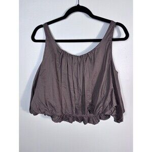 Amomento Size 1 (Small) Brown Sheer Volume Crop Top in Brown - EUC